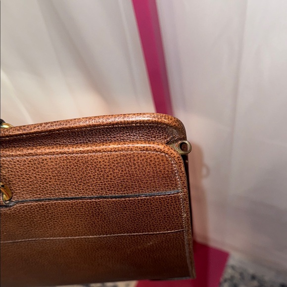 Vintage Santa Marinella Brown Leather Men's Briefcase Documents - Picture 4 of 8